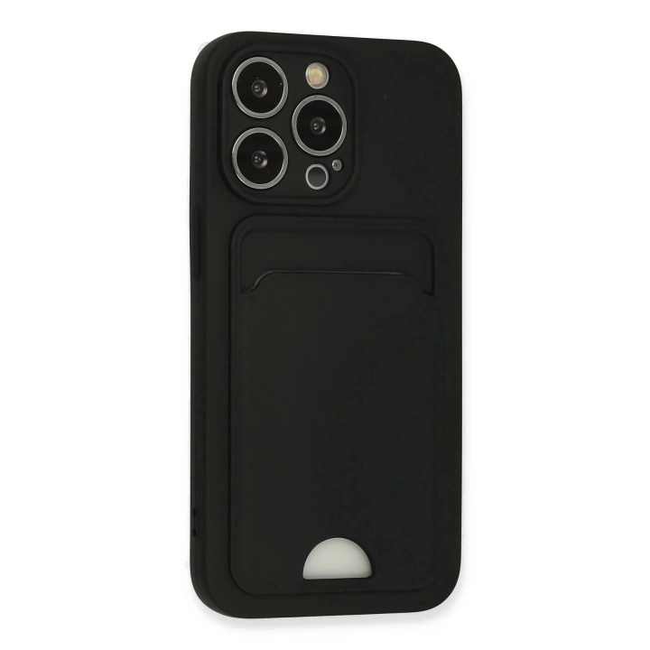 BFS  iPhone 13 Pro Kılıf Kelvin Kartvizitli Silikon - Siyah