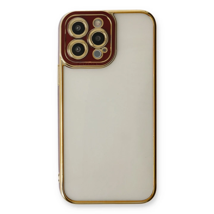 BFS  iPhone 13 Pro Kılıf Liva Lens Silikon - Bordo