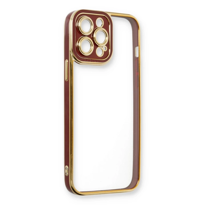 BFS  iPhone 13 Pro Kılıf Liva Lens Silikon - Bordo