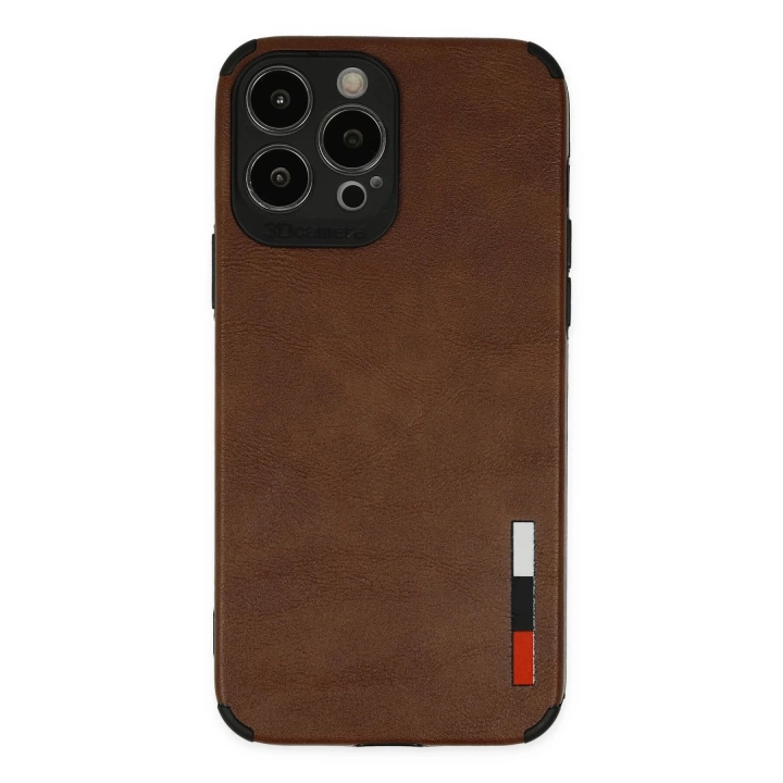 BFS  iPhone 13 Pro Kılıf Loop Deri Silikon - Kahverengi