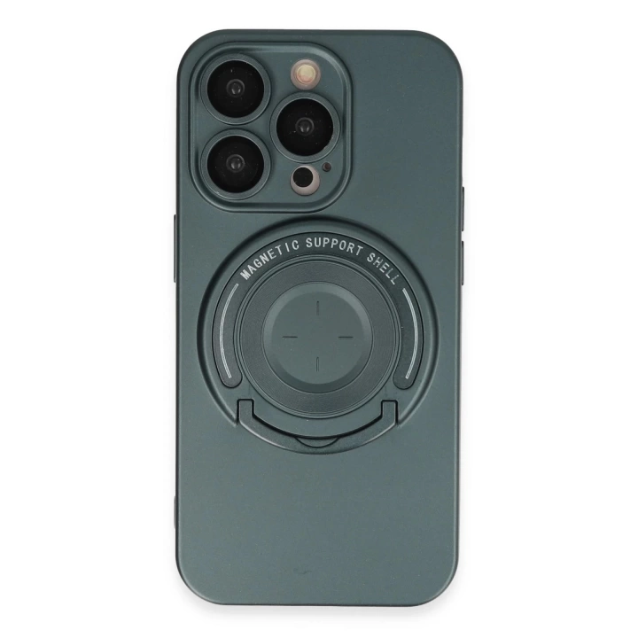 BFS  iPhone 13 Pro Kılıf Lukka Magneticsafe Kapak - Koyu Yeşil