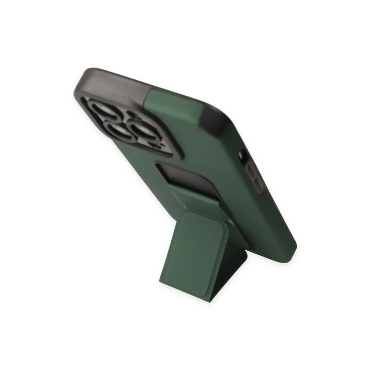 BFS  iPhone 13 Pro Kılıf Mega Standlı Silikon - Yeşil