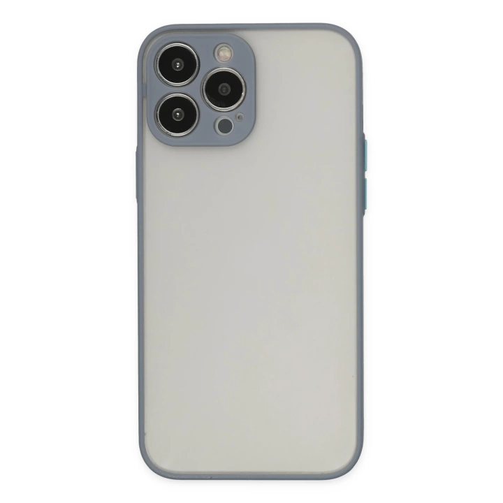 BFS  iPhone 13 Pro Kılıf Montreal Silikon Kapak - Gri