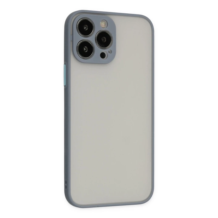 BFS  iPhone 13 Pro Kılıf Montreal Silikon Kapak - Gri