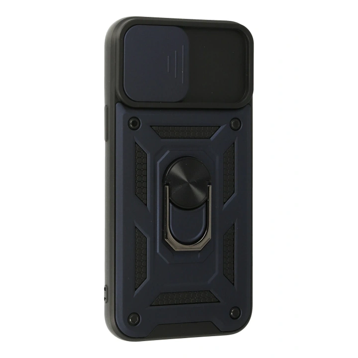 BFS  iPhone 13 Pro Kılıf Pars Lens Yüzüklü Silikon - Lacivert