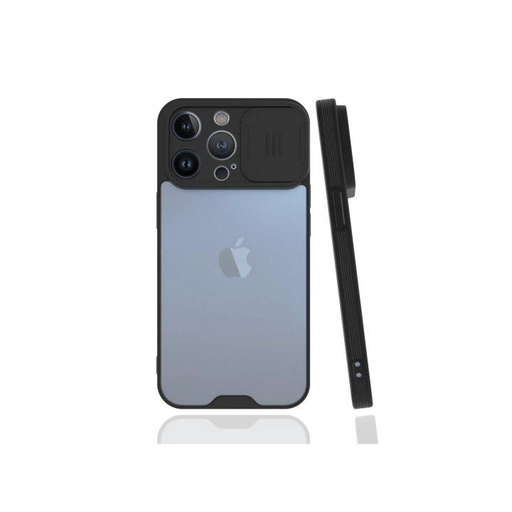 BFS  iPhone 13 Pro Kılıf Platin Kamera Koruma Silikon - Siyah