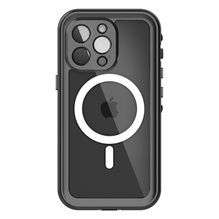 BFS  iPhone 13 Pro Kılıf Red Pepper Magneticsafe Su Geçirmez Kılıf - Siyah-Gri