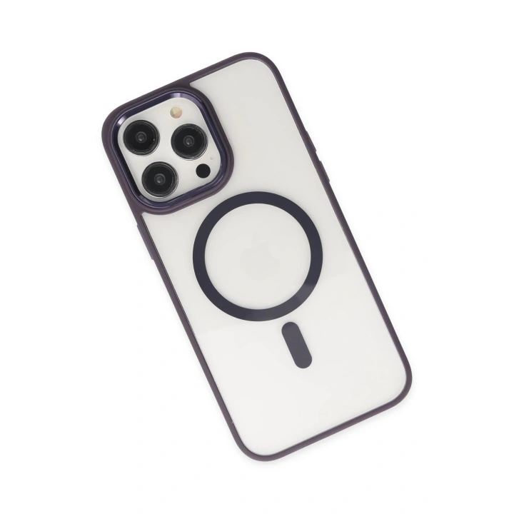 BFS  iPhone 13 Pro Kılıf Room Magneticsafe Silikon - Derin Mor