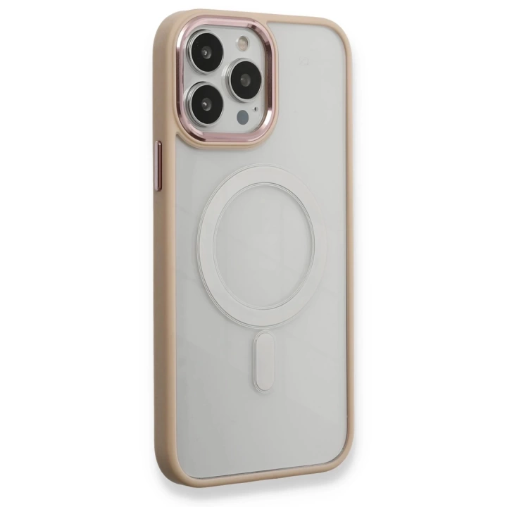 BFS  iPhone 13 Pro Kılıf Room Magneticsafe Silikon - Pudra