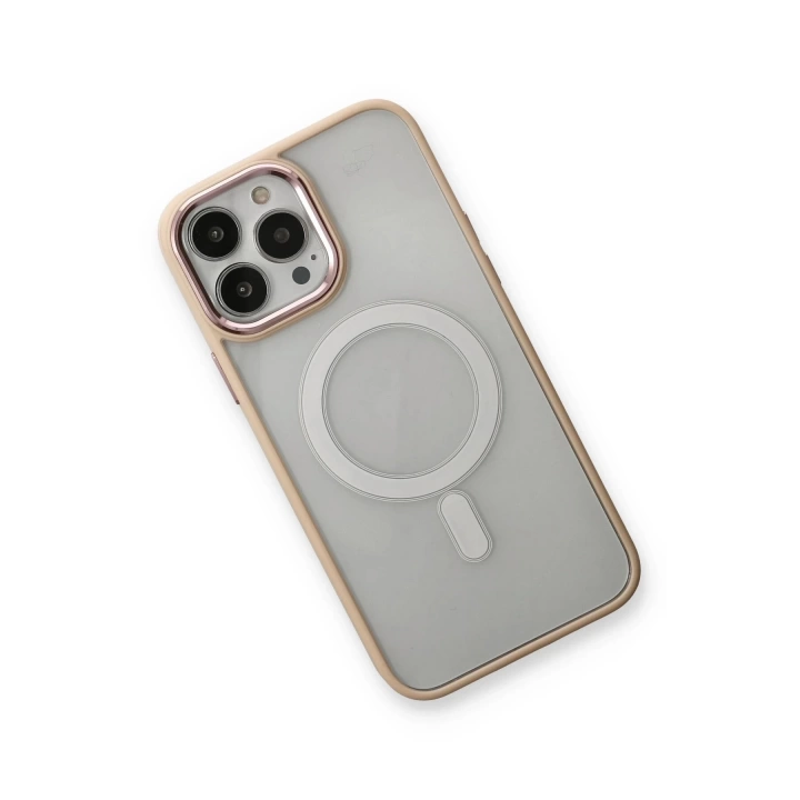BFS  iPhone 13 Pro Kılıf Room Magneticsafe Silikon - Pudra