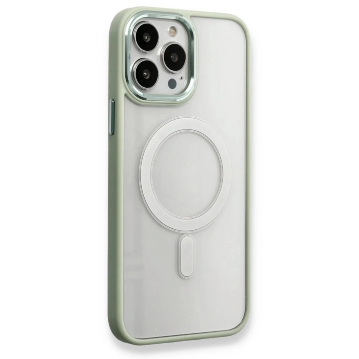 BFS  iPhone 13 Pro Kılıf Room Magneticsafe Silikon - Su Yeşili