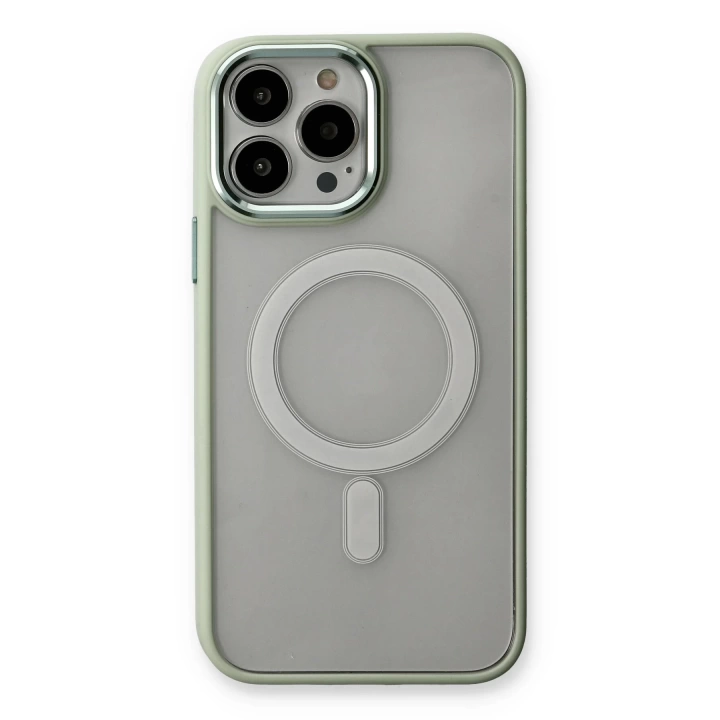 BFS  iPhone 13 Pro Kılıf Room Magneticsafe Silikon - Su Yeşili