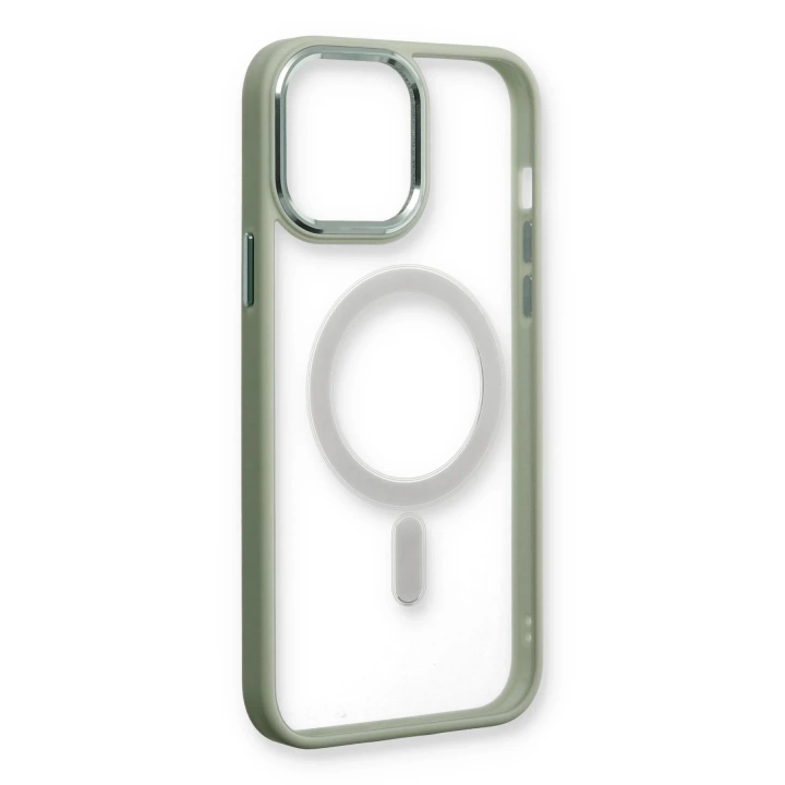 BFS  iPhone 13 Pro Kılıf Room Magneticsafe Silikon - Su Yeşili
