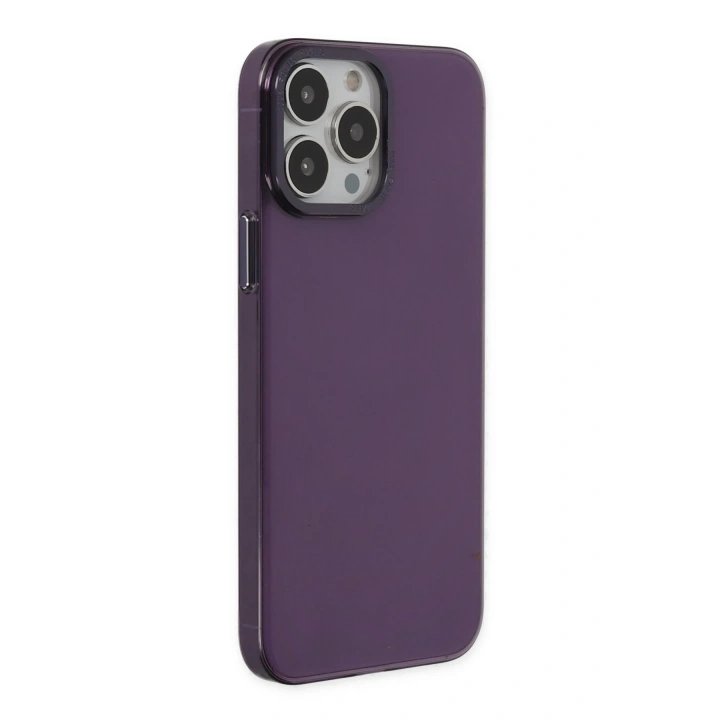 BFS  iPhone 13 Pro Max Kılıf Anka PC Sert Metal Kapak - Mor