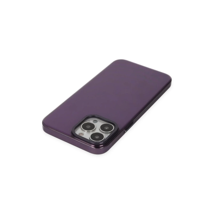 BFS  iPhone 13 Pro Max Kılıf Anka PC Sert Metal Kapak - Mor