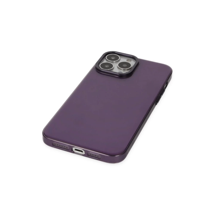 BFS  iPhone 13 Pro Max Kılıf Anka PC Sert Metal Kapak - Mor
