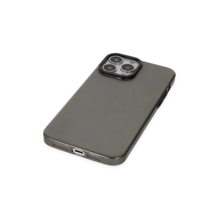 BFS  iPhone 13 Pro Max Kılıf Anka PC Sert Metal Kapak - Siyah