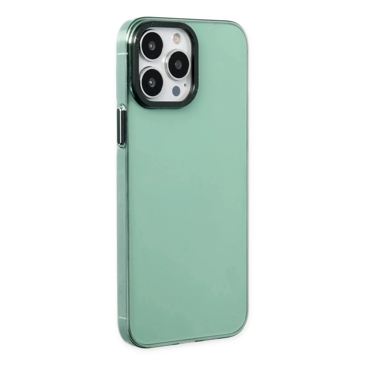 BFS  iPhone 13 Pro Max Kılıf Anka PC Sert Metal Kapak - Yeşil