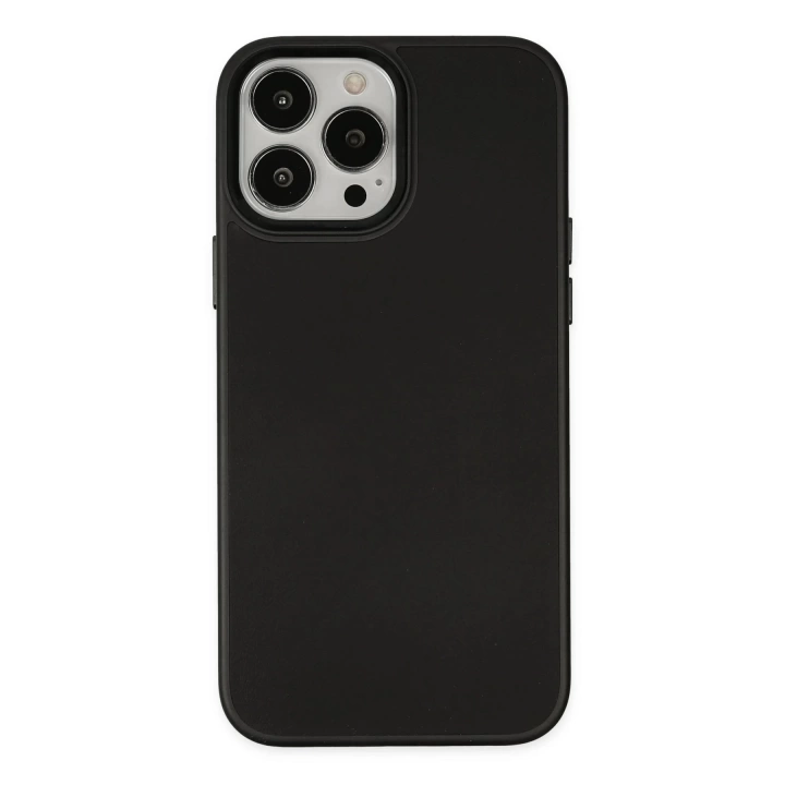 BFS  iPhone 13 Pro Max Kılıf Asya Deri Silikon - Siyah