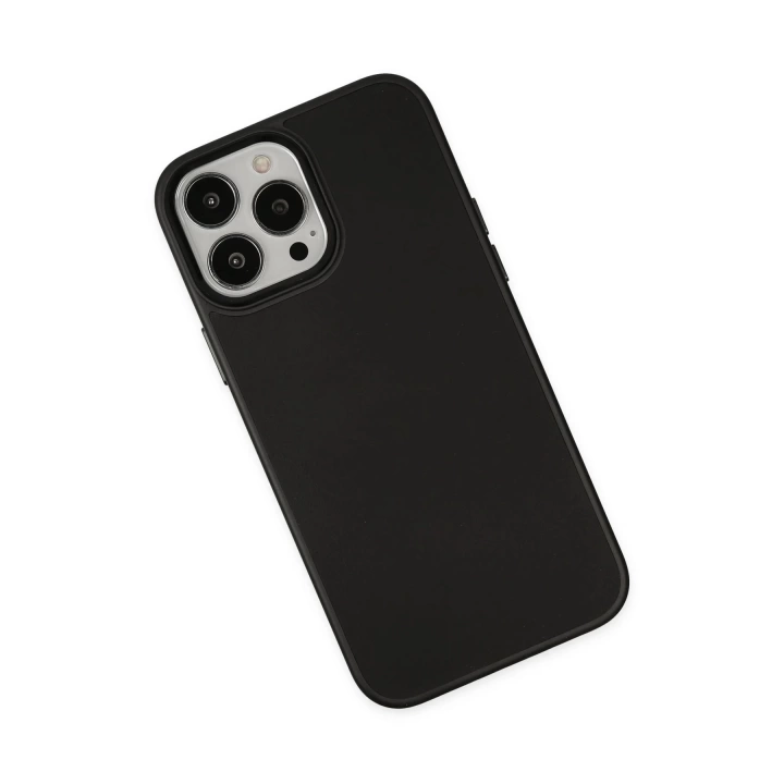 BFS  iPhone 13 Pro Max Kılıf Asya Deri Silikon - Siyah