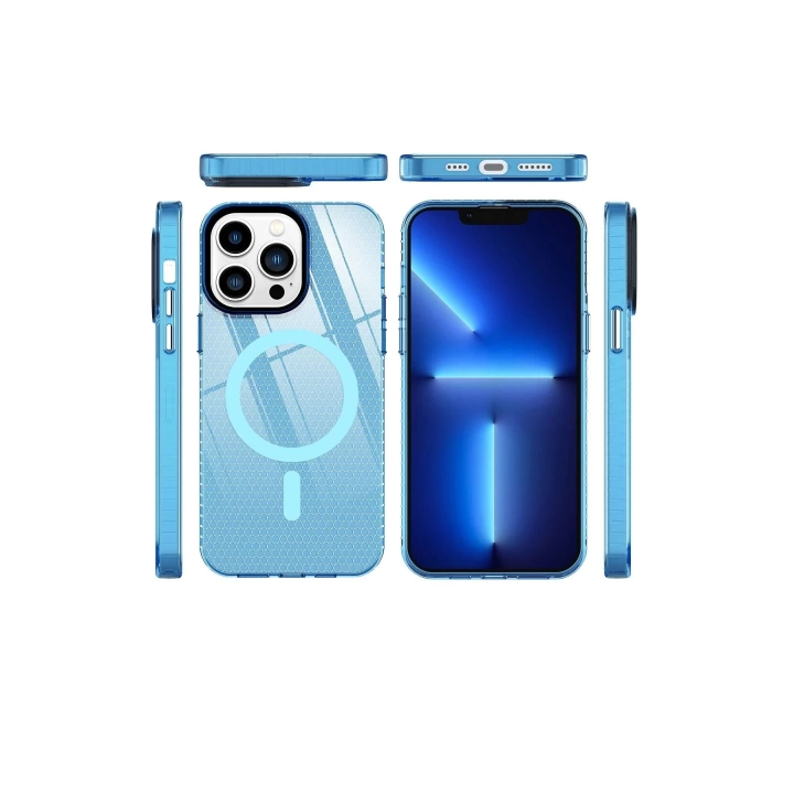 BFS  iPhone 13 Pro Max Kılıf Beta Magneticsafe Silikon - Mavi