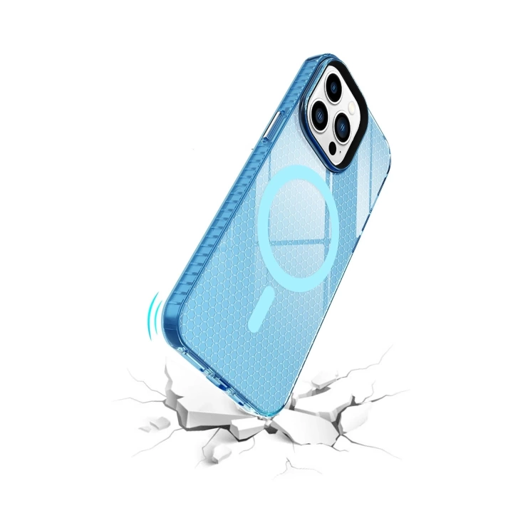 BFS  iPhone 13 Pro Max Kılıf Beta Magneticsafe Silikon - Mavi