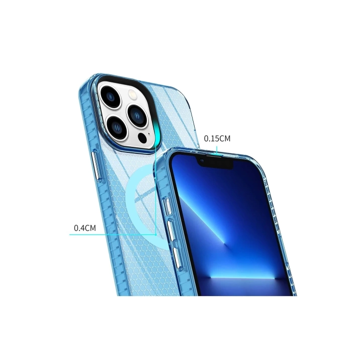 BFS  iPhone 13 Pro Max Kılıf Beta Magneticsafe Silikon - Mavi