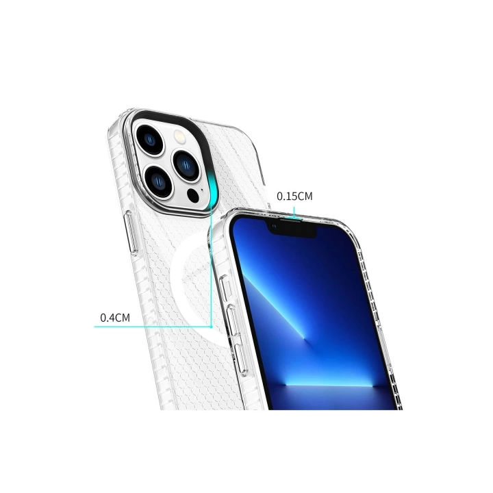 BFS  iPhone 13 Pro Max Kılıf Beta Magneticsafe Silikon - Şeffaf
