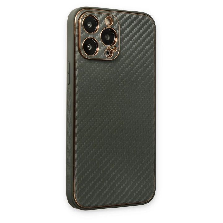 BFS  iPhone 13 Pro Max Kılıf Coco Karbon Silikon - Füme