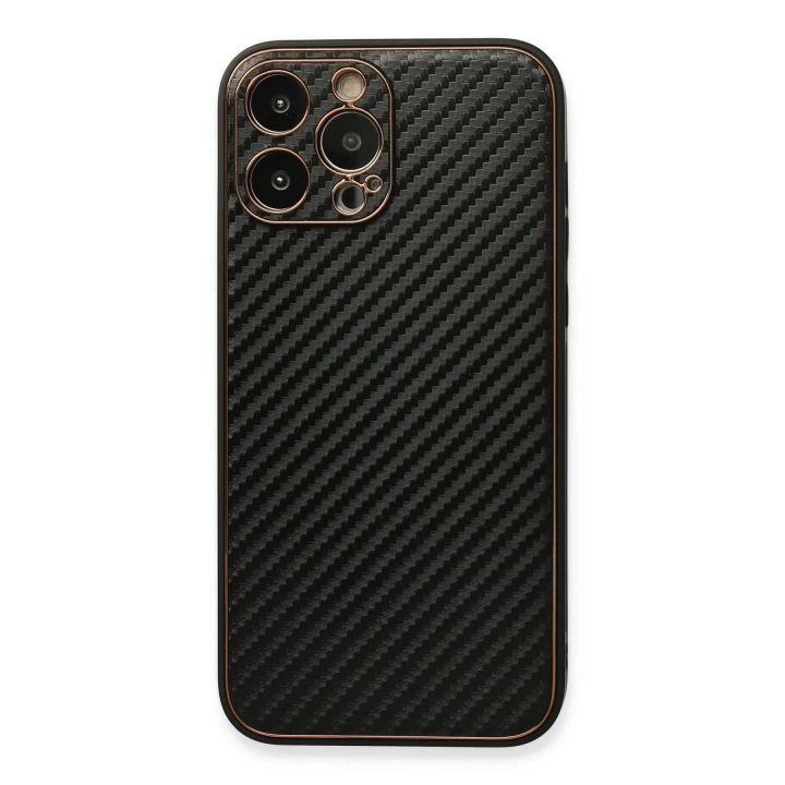 BFS  iPhone 13 Pro Max Kılıf Coco Karbon Silikon - Siyah