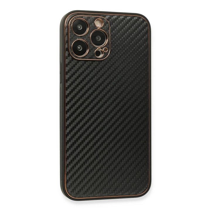 BFS  iPhone 13 Pro Max Kılıf Coco Karbon Silikon - Siyah