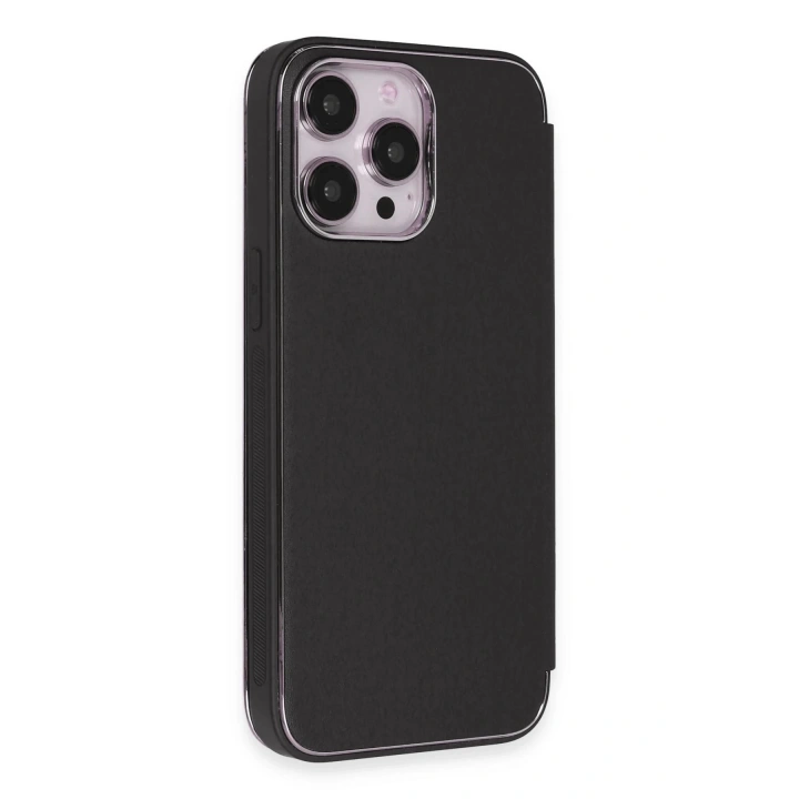 BFS  iPhone 13 Pro Max Kılıf Dolpin Kapaklı - Siyah