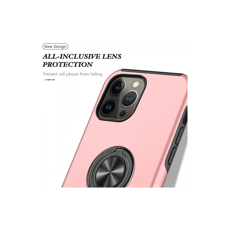 BFS  iPhone 13 Pro Max Kılıf Elit Yüzüklü Kapak - Pembe