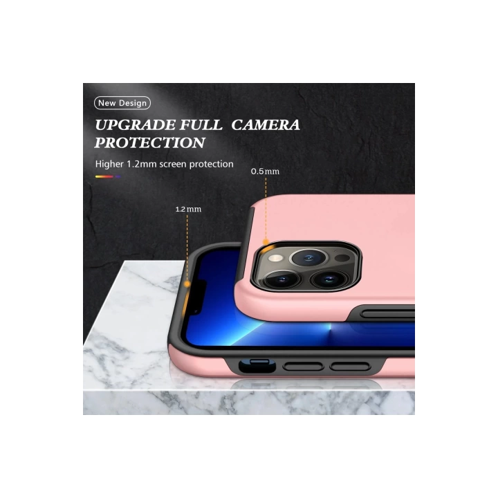 BFS  iPhone 13 Pro Max Kılıf Elit Yüzüklü Kapak - Pembe