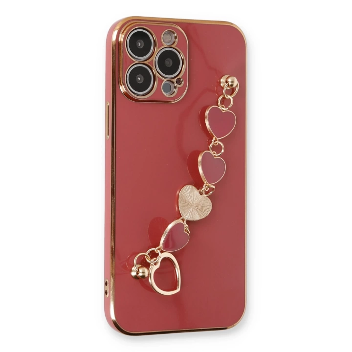 BFS  iPhone 13 Pro Max Kılıf Esila Silikon - Kırmızı
