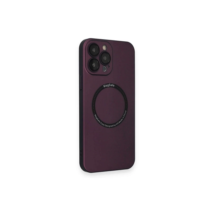 BFS  iPhone 13 Pro Max Kılıf Jack Magneticsafe Lens Silikon - Mürdüm