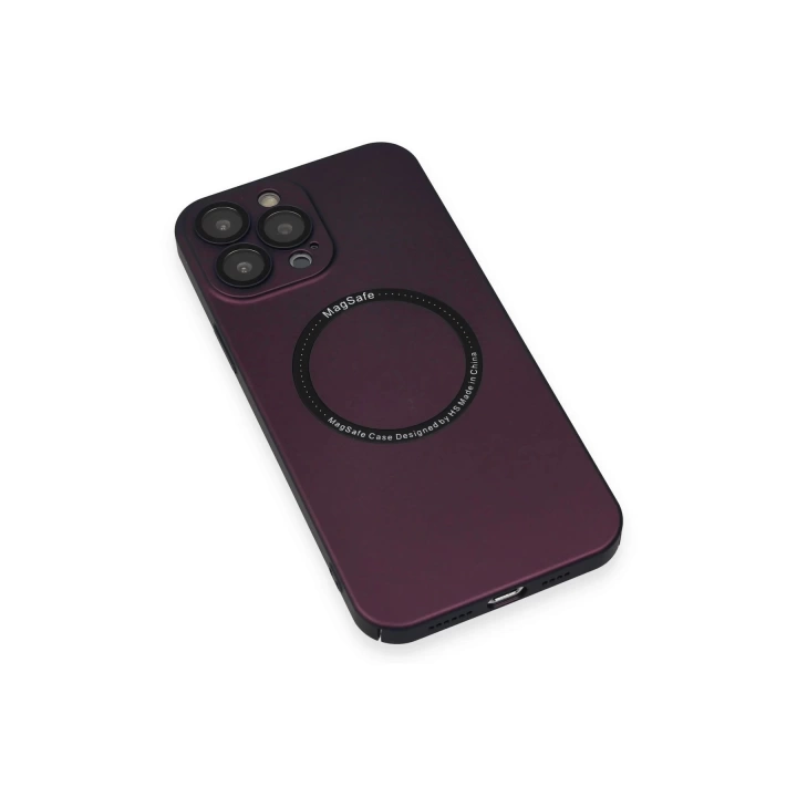 BFS  iPhone 13 Pro Max Kılıf Jack Magneticsafe Lens Silikon - Mürdüm