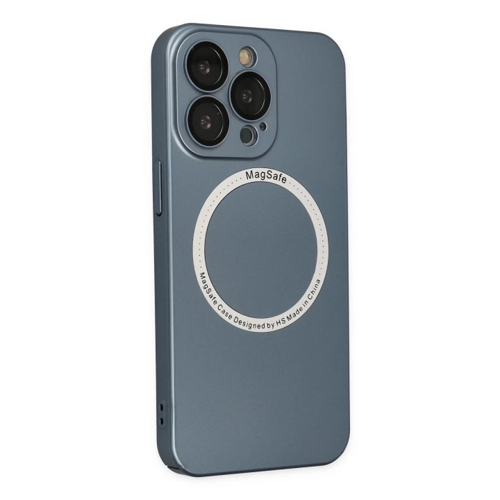BFS  iPhone 13 Pro Max Kılıf Jack Magneticsafe Lens Silikon - Sierra Blue