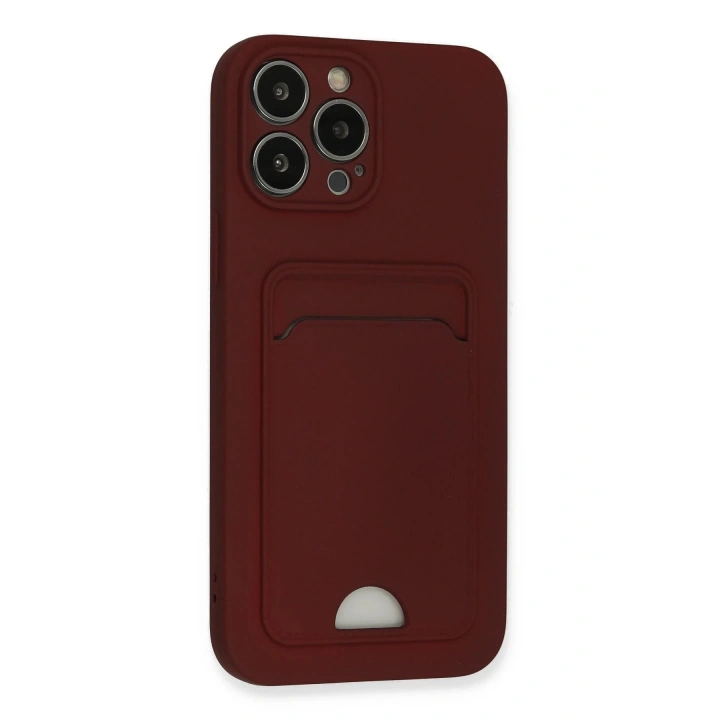 BFS iPhone 13 Pro Max Kılıf Kelvin Kartvizitli Silikon - Bordo