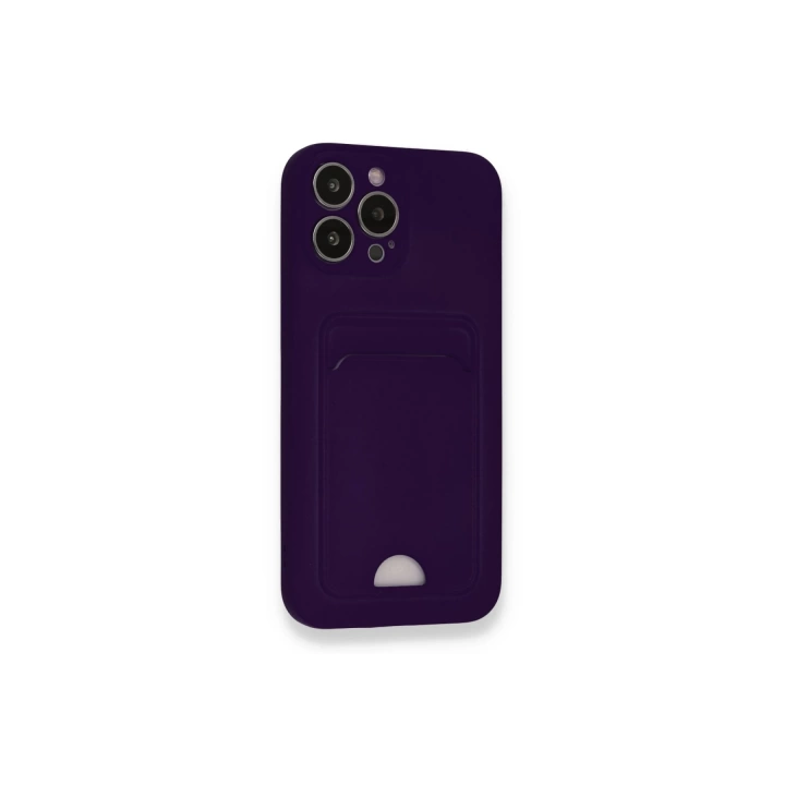 BFS  iPhone 13 Pro Max Kılıf Kelvin Kartvizitli Silikon - Derin Mor