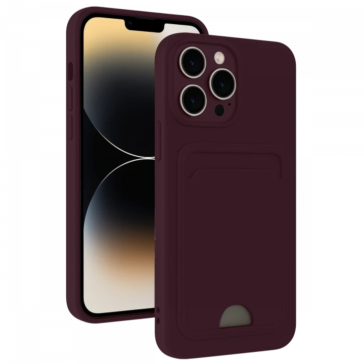 BFS  iPhone 13 Pro Max Kılıf Kelvin Kartvizitli Silikon - Derin Mor