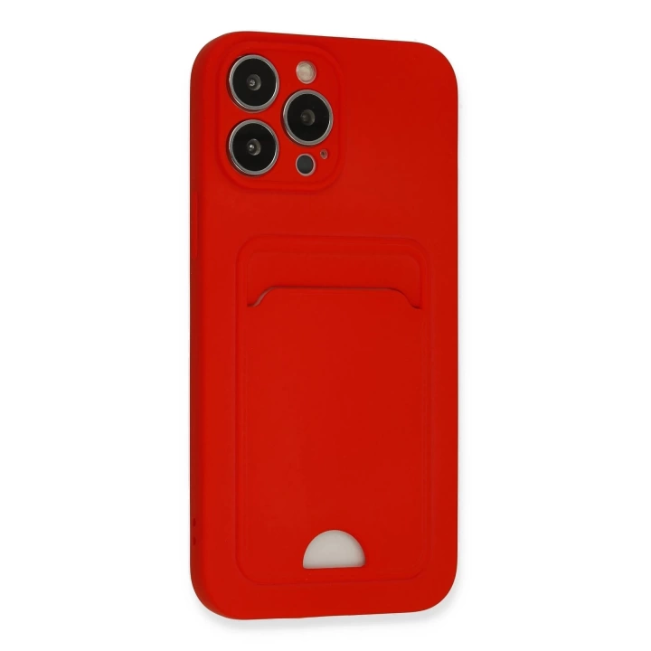 BFS  iPhone 13 Pro Max Kılıf Kelvin Kartvizitli Silikon - Kırmızı