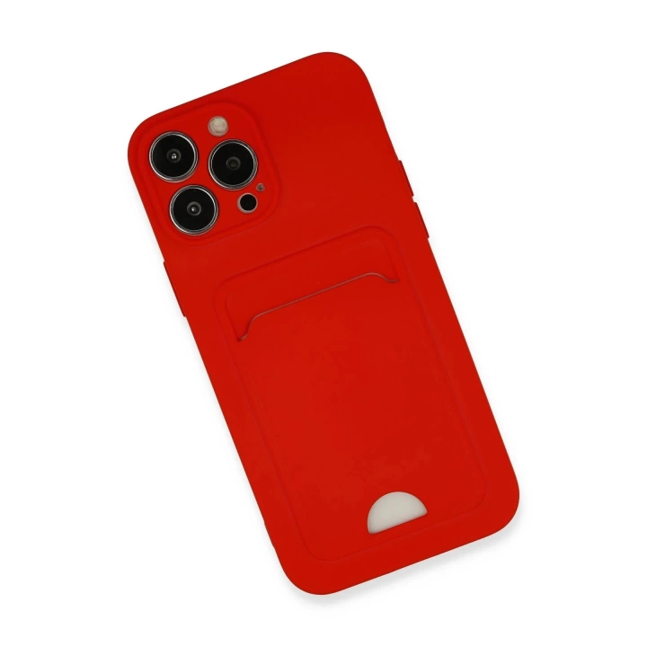 BFS  iPhone 13 Pro Max Kılıf Kelvin Kartvizitli Silikon - Kırmızı