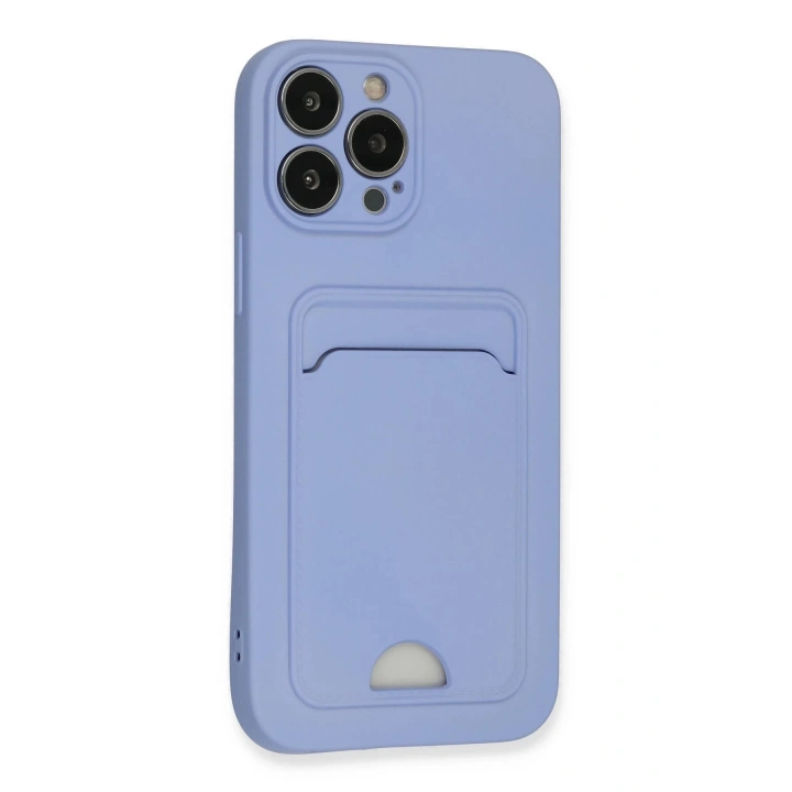 BFS iPhone 13 Pro Max Kılıf Kelvin Kartvizitli Silikon - Lila