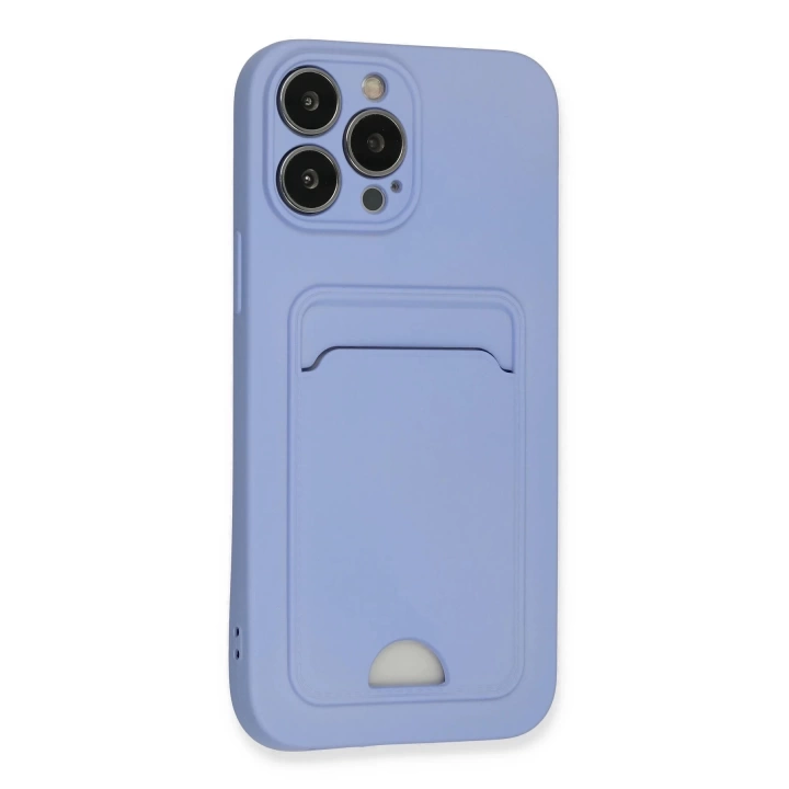 BFS  iPhone 13 Pro Max Kılıf Kelvin Kartvizitli Silikon - Lila