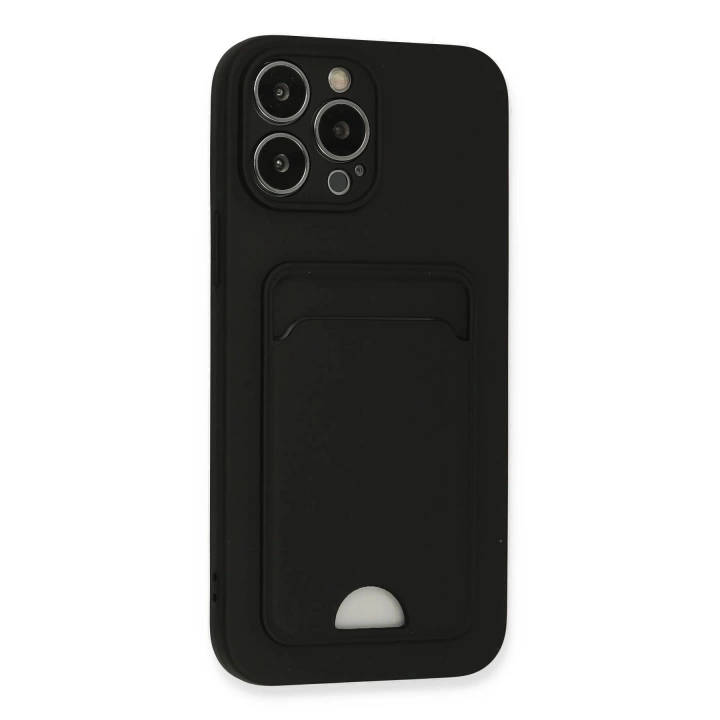 BFS  iPhone 13 Pro Max Kılıf Kelvin Kartvizitli Silikon - Siyah