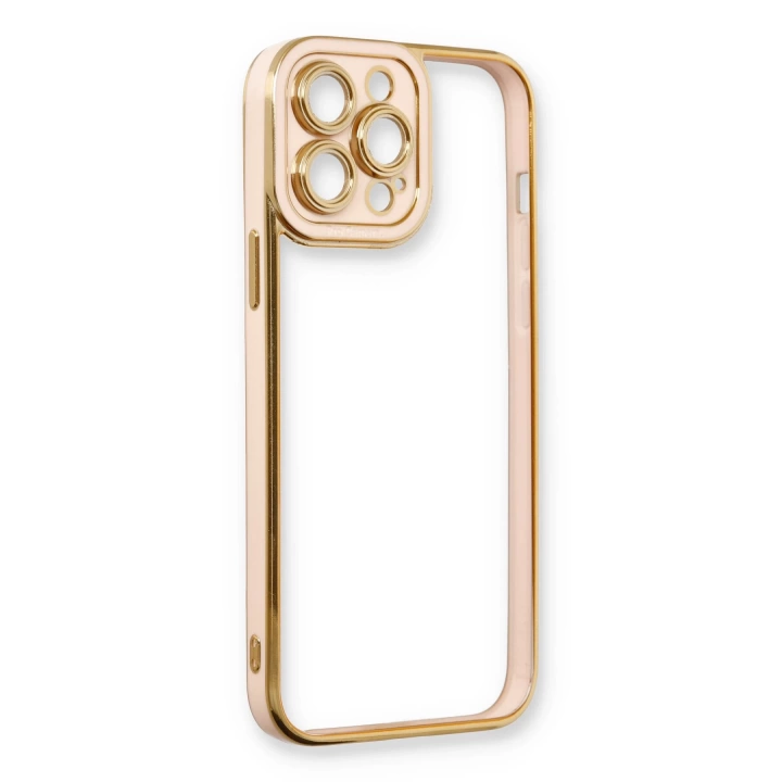 BFS  iPhone 13 Pro Max Kılıf Liva Lens Silikon - Pudra