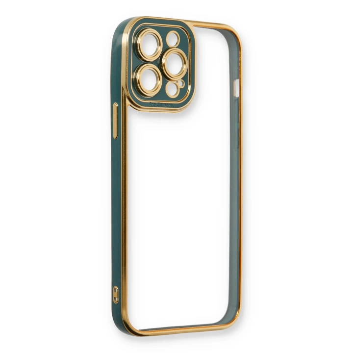 BFS  iPhone 13 Pro Max Kılıf Liva Lens Silikon - Yeşil