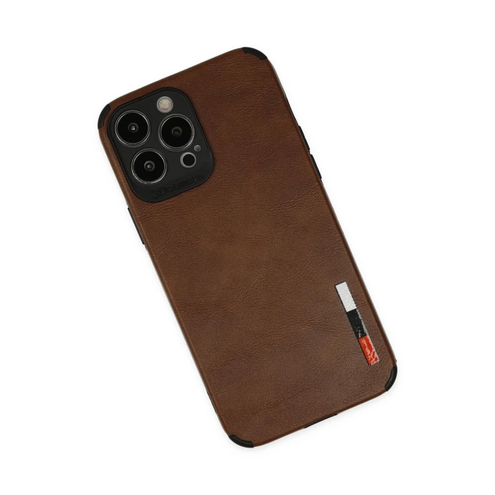 BFS  iPhone 13 Pro Max Kılıf Loop Deri Silikon - Kahverengi