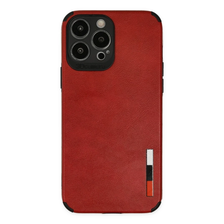 BFS  iPhone 13 Pro Max Kılıf Loop Deri Silikon - Kırmızı